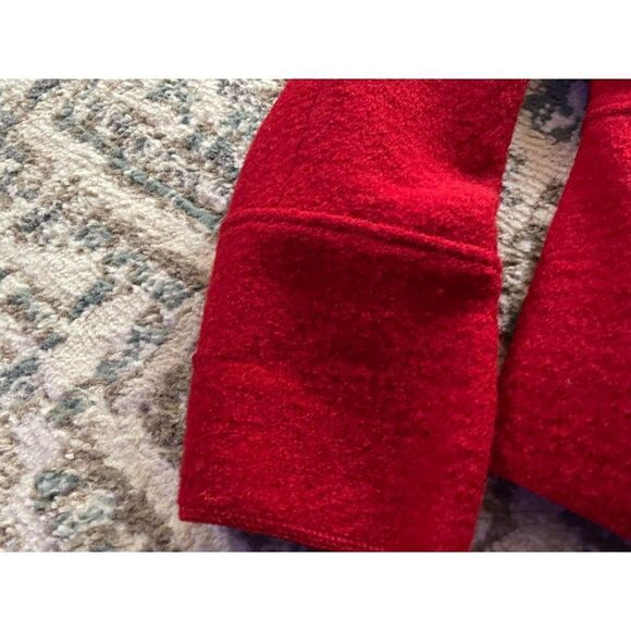 Sarah Womens Large Button Up Jacket 100% Wool Red - Picture 4 of 7